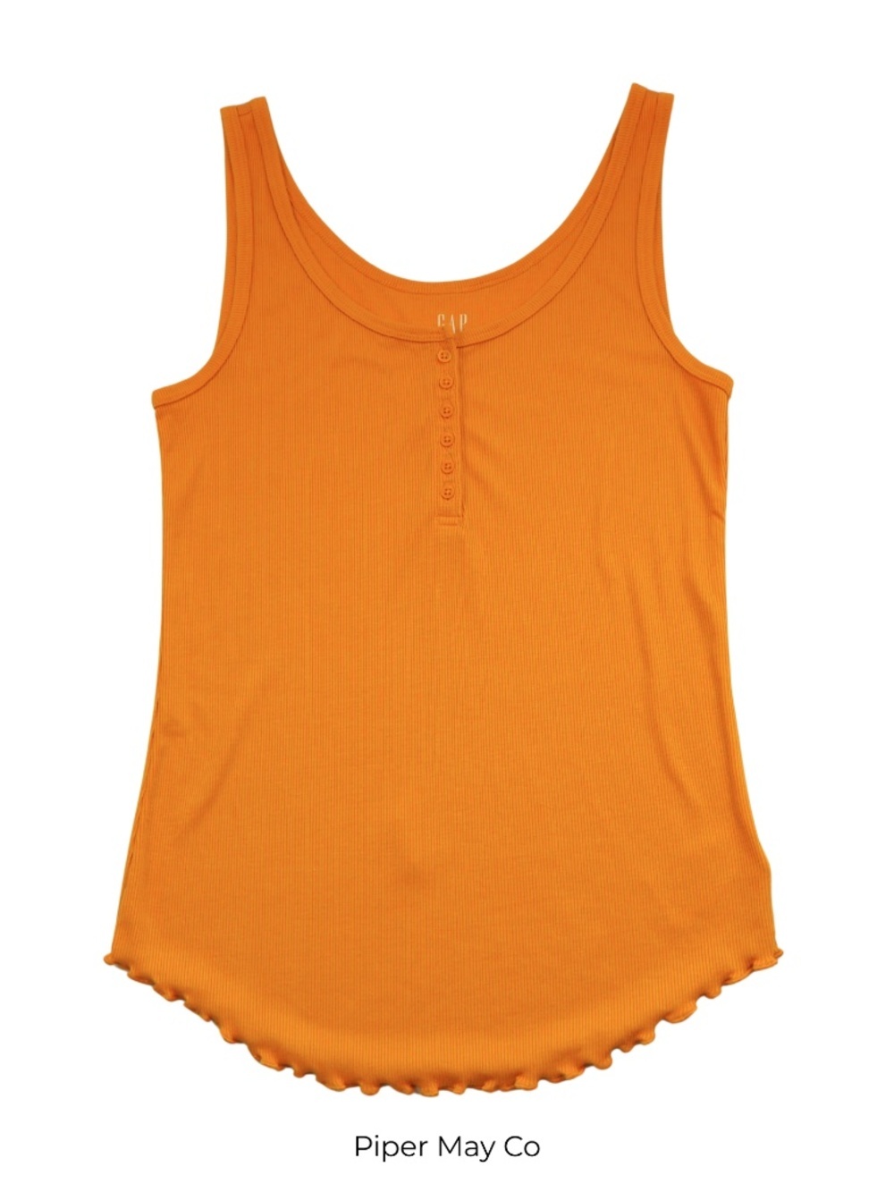 GAP Mustard Yellow Ribbed Henley Tank Top Size M